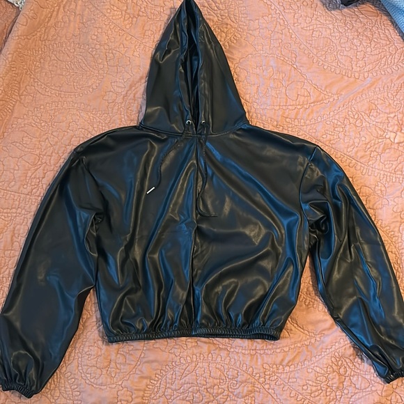 Fabletics Faux Leather Hoodie - Picture 1 of 3